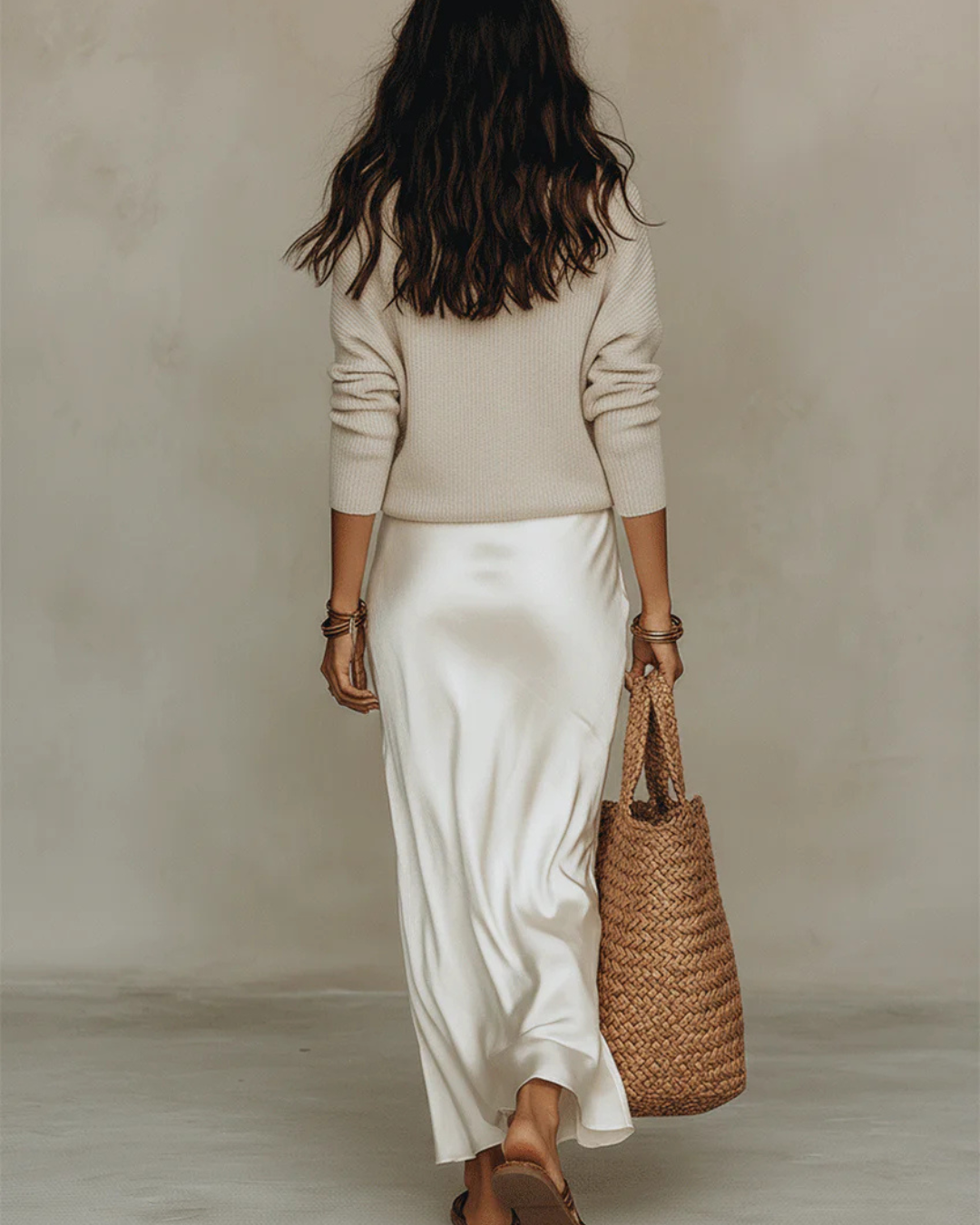 Giorgia | Abito Midi Satinato con Maglione Incluso