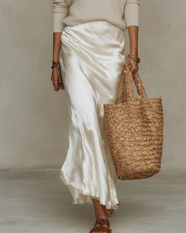 Giorgia | Abito Midi Satinato con Maglione Incluso