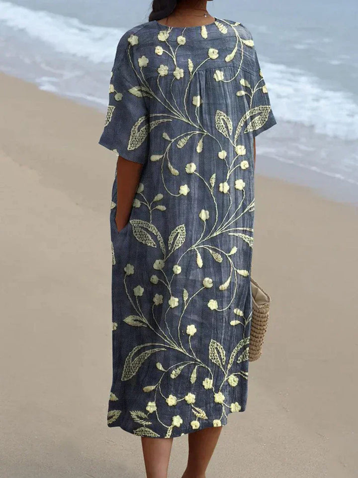 Enora | Abito con ricami floreali